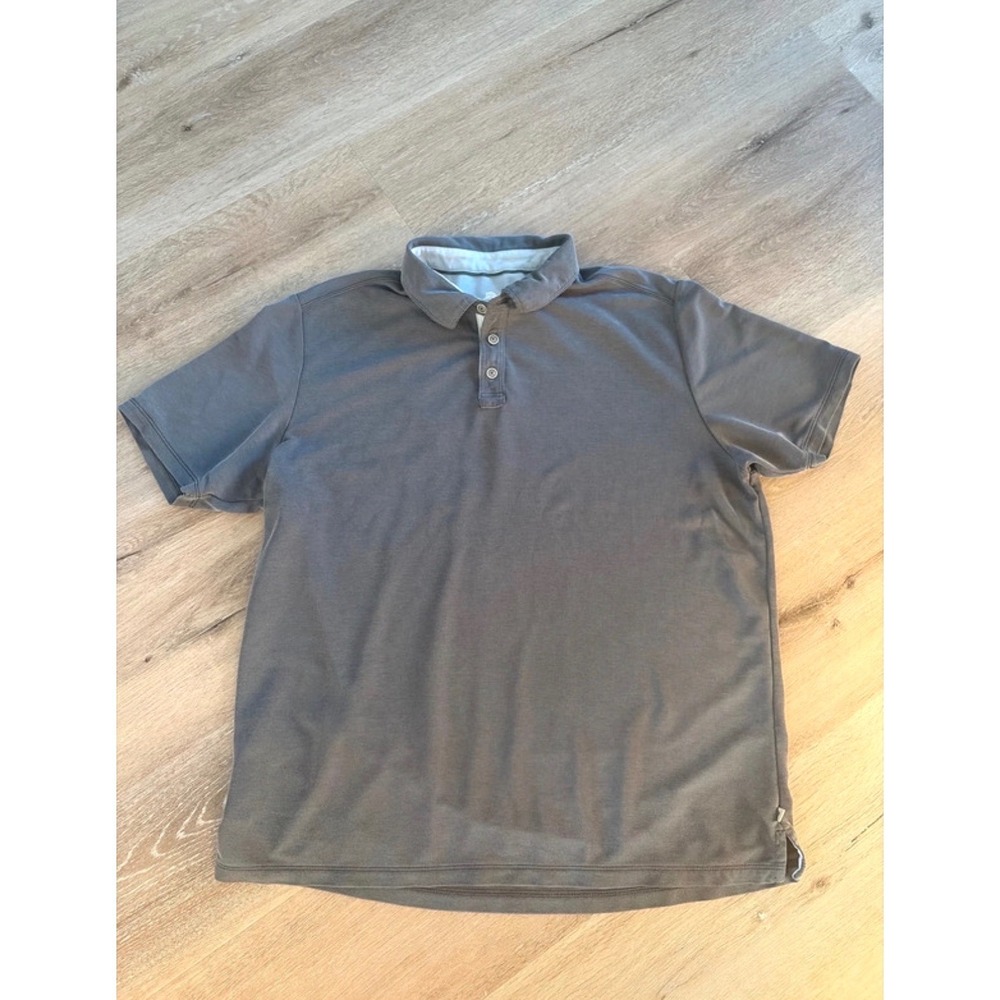 Tommy Bahama Mens XL Gray Emfielder Pique Short Sleeve Polo Shirt Marlin Logo